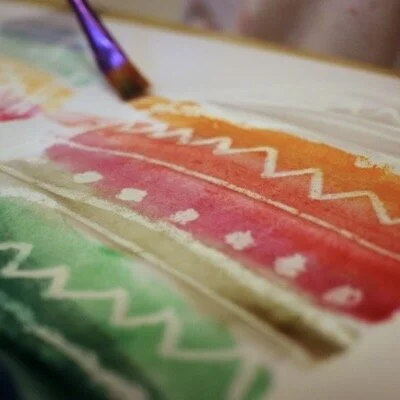 Crayon Resist Watercolor Painting