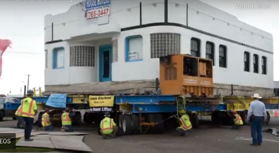 Relocation of Kline's Cafe Building off Construction Site