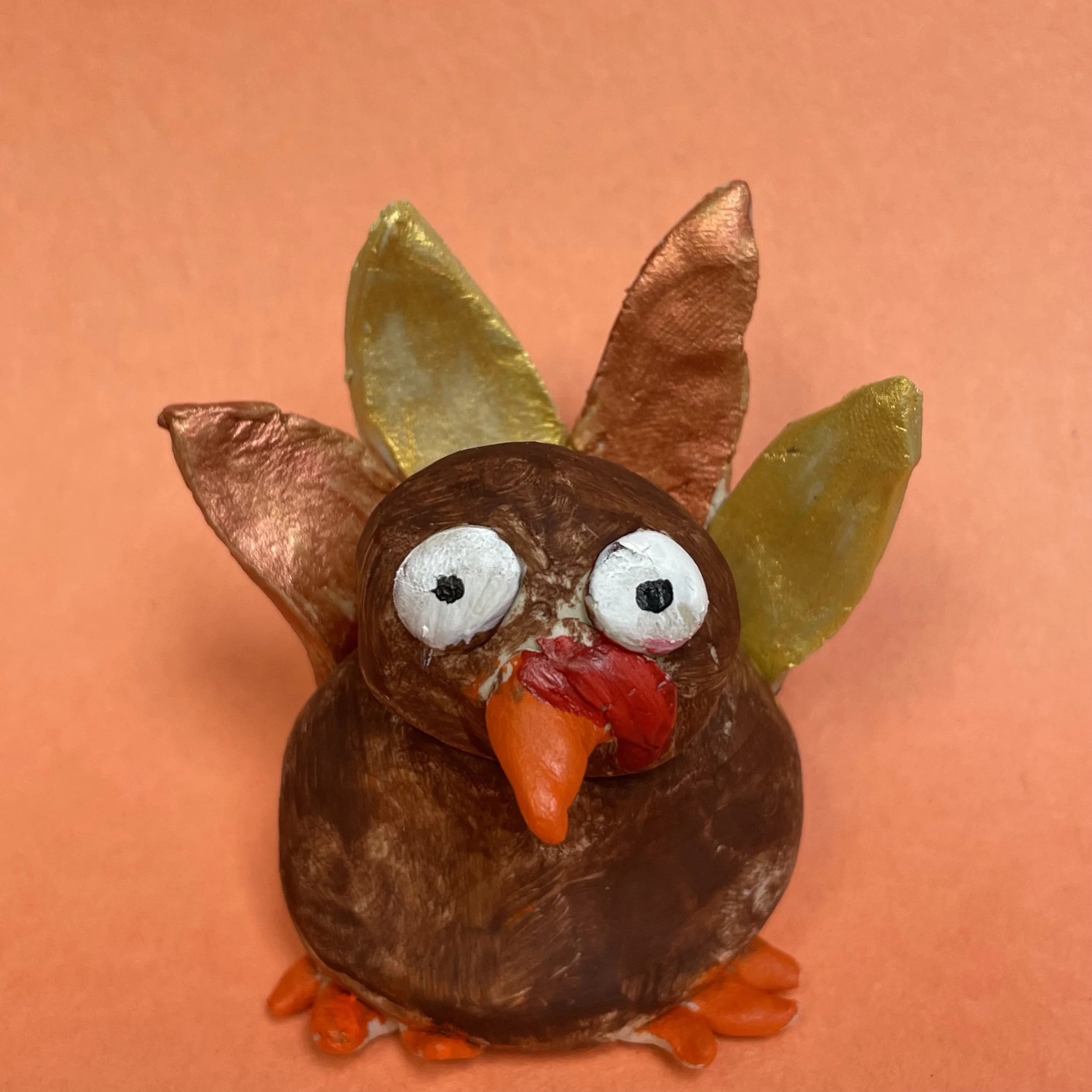 Painted Clay Turkeys