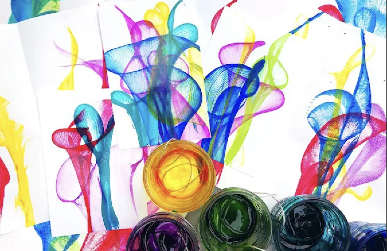 Pulled String Painting