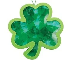 Happy St. Patrick's Day!  Come Make a Lucky Suncatcher Shamrock with Us!