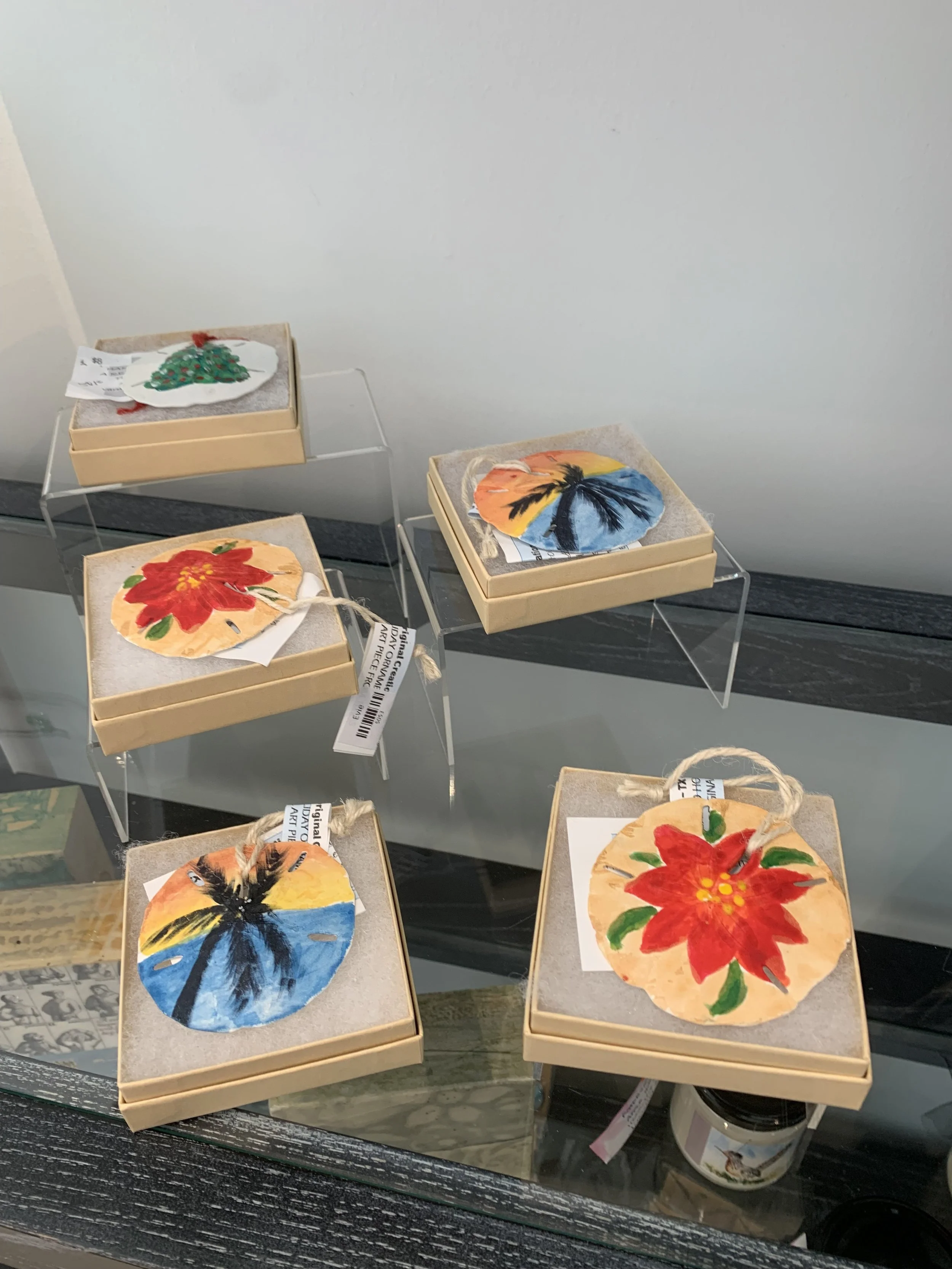 Evie Walberg Painted Sand Dollar Ornaments