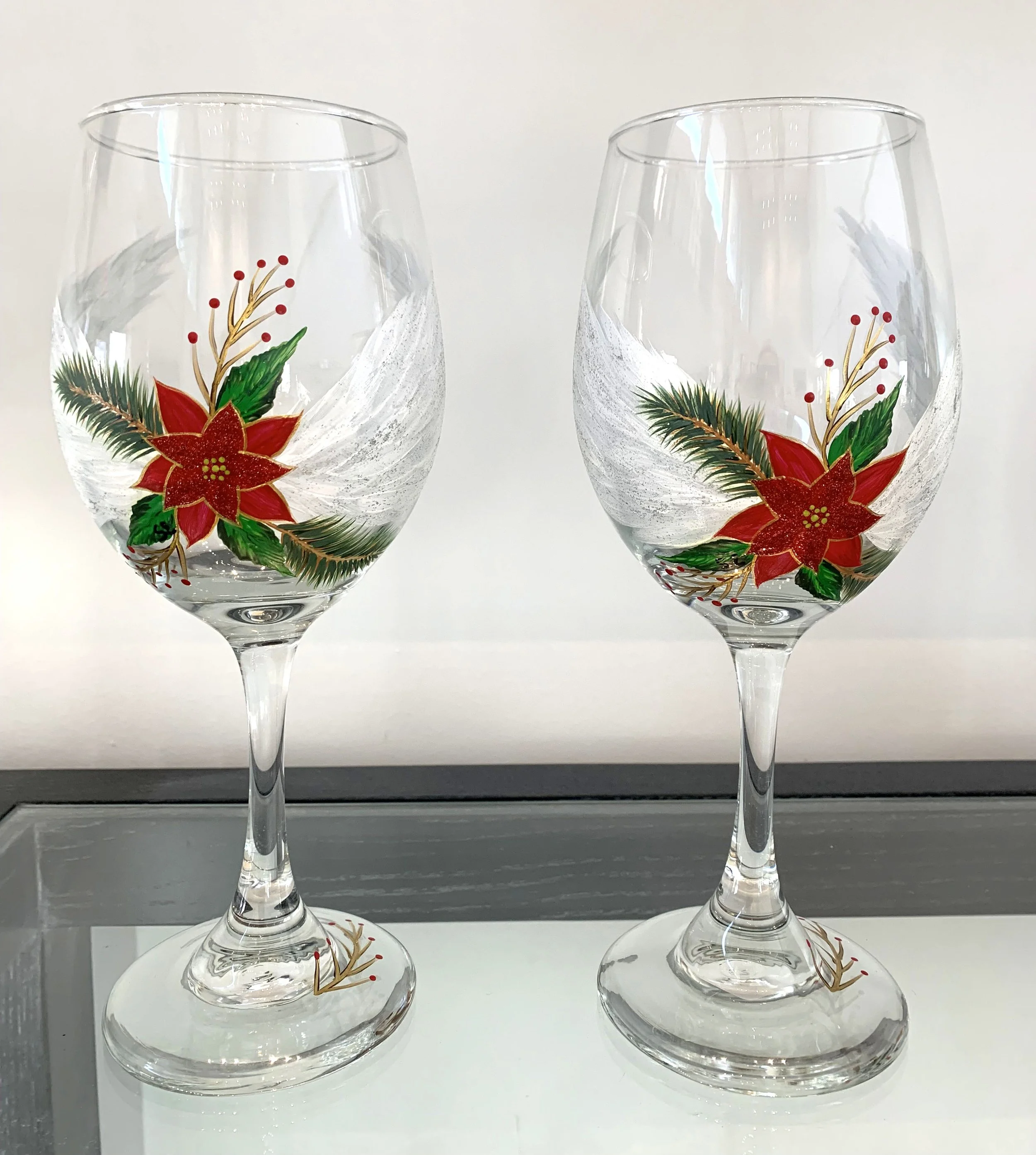 Sheryl "Sissy" Engleman Painted Wine Glasses