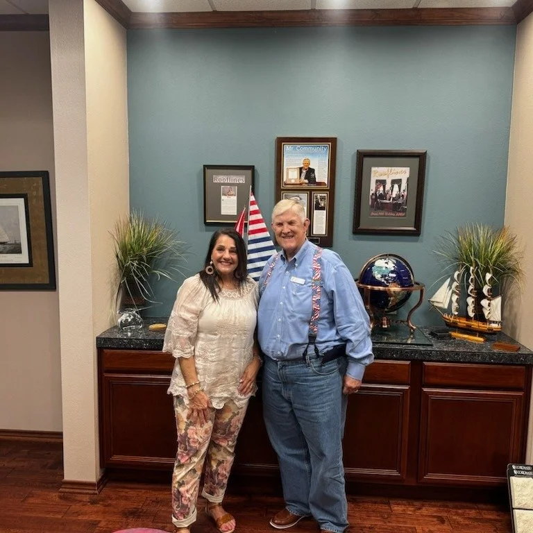 Board President Cammy Jackson awarding Doug Hunt with his Pinwheel Pin