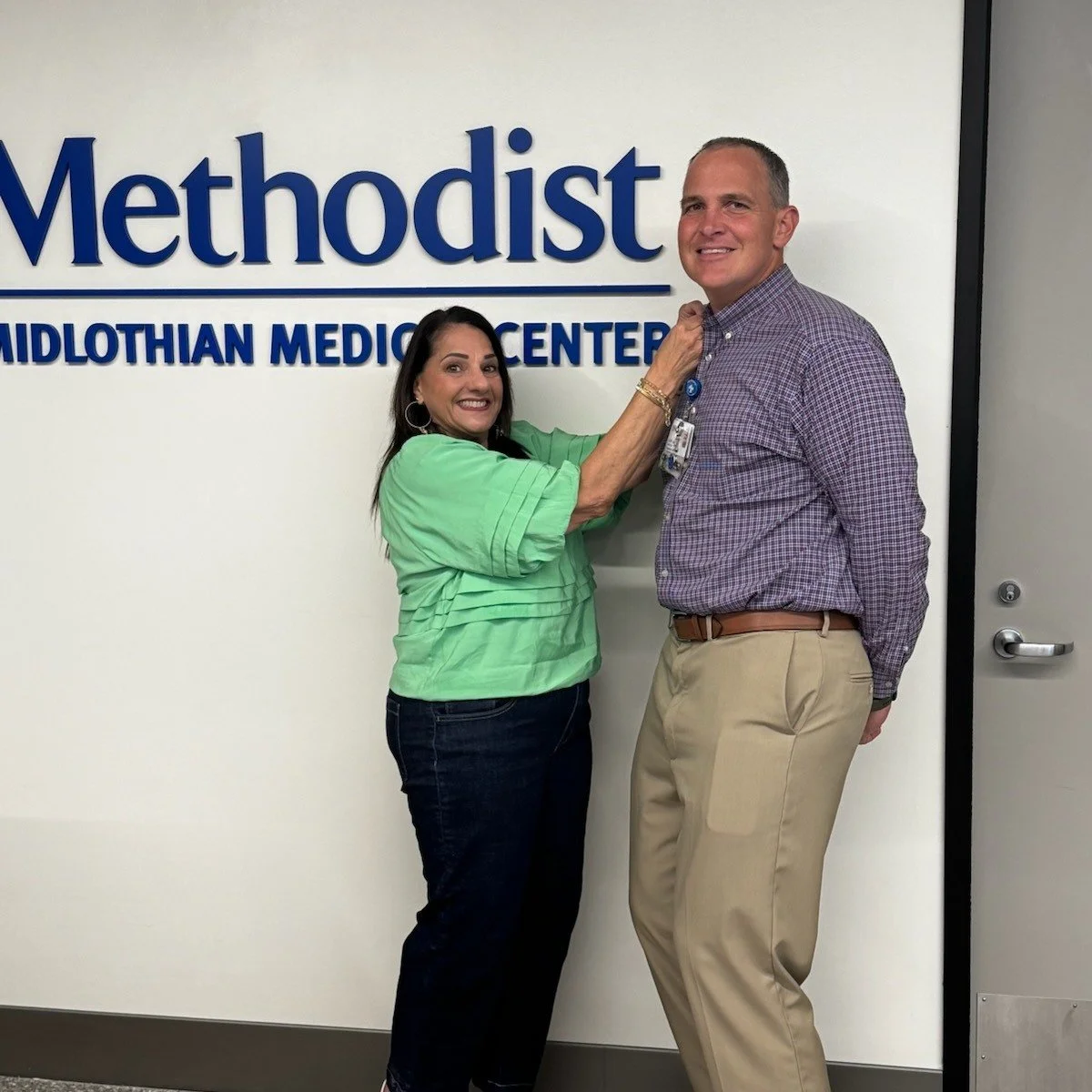 Kasey Cheshier of Methodist Midlothian Health Systems with Cammy Jackson, Board President