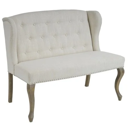 The Adrianna Wingback Loveseat is classic and formal without being stuffy. We have this piece as a dining bench in our narrow dining room, and it completes the room with style! It holds two adults for dinner easily. This is on sale at the end of 2016 for $356 (but keep an eye out- it goes on sale!).