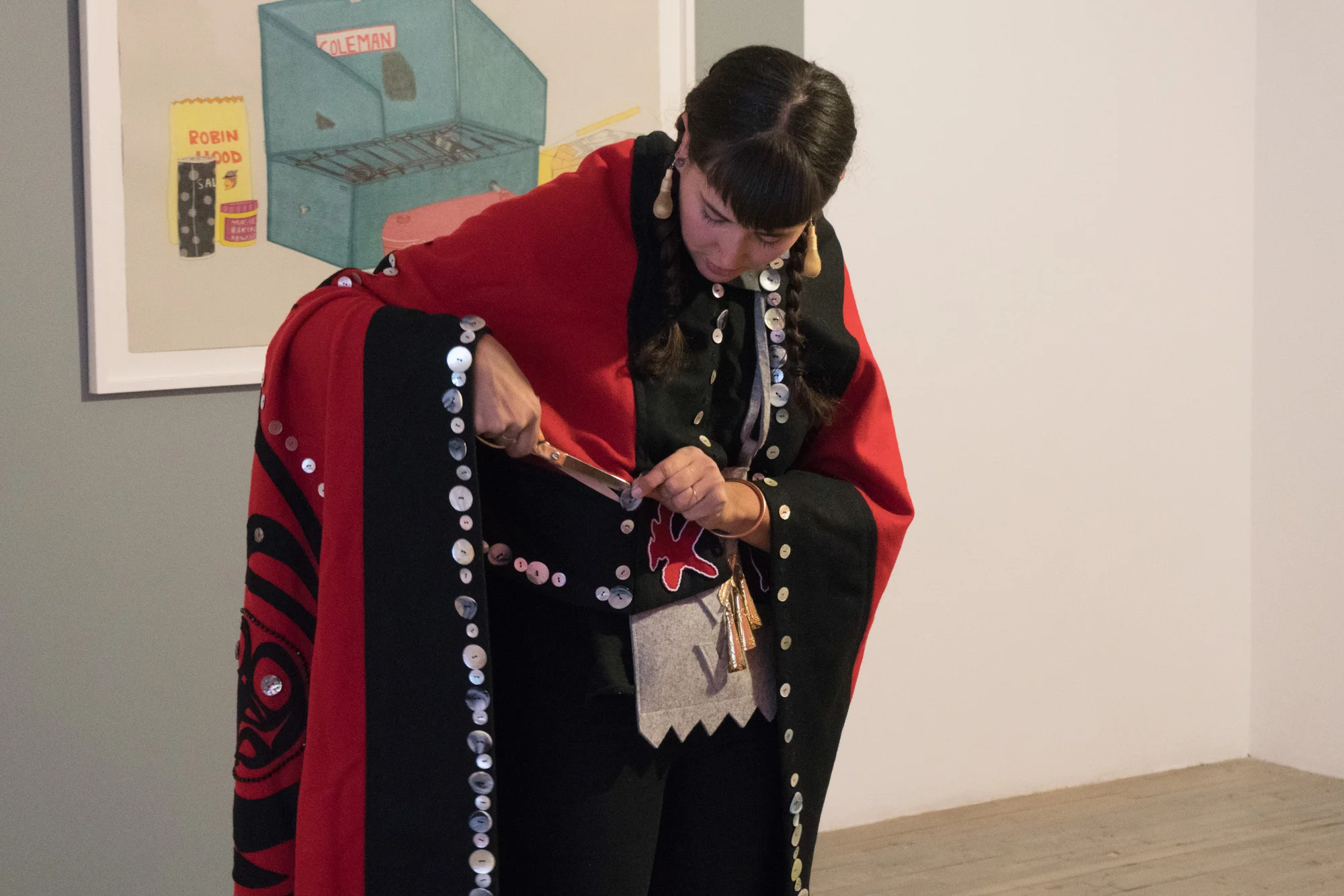 Tsēmā Igharas, Khohk’ātskets’mā , 2016. Performance. Courtesy of Wood Land School at SBC Gallery of Contemporary Art. Photo Paul Litherland