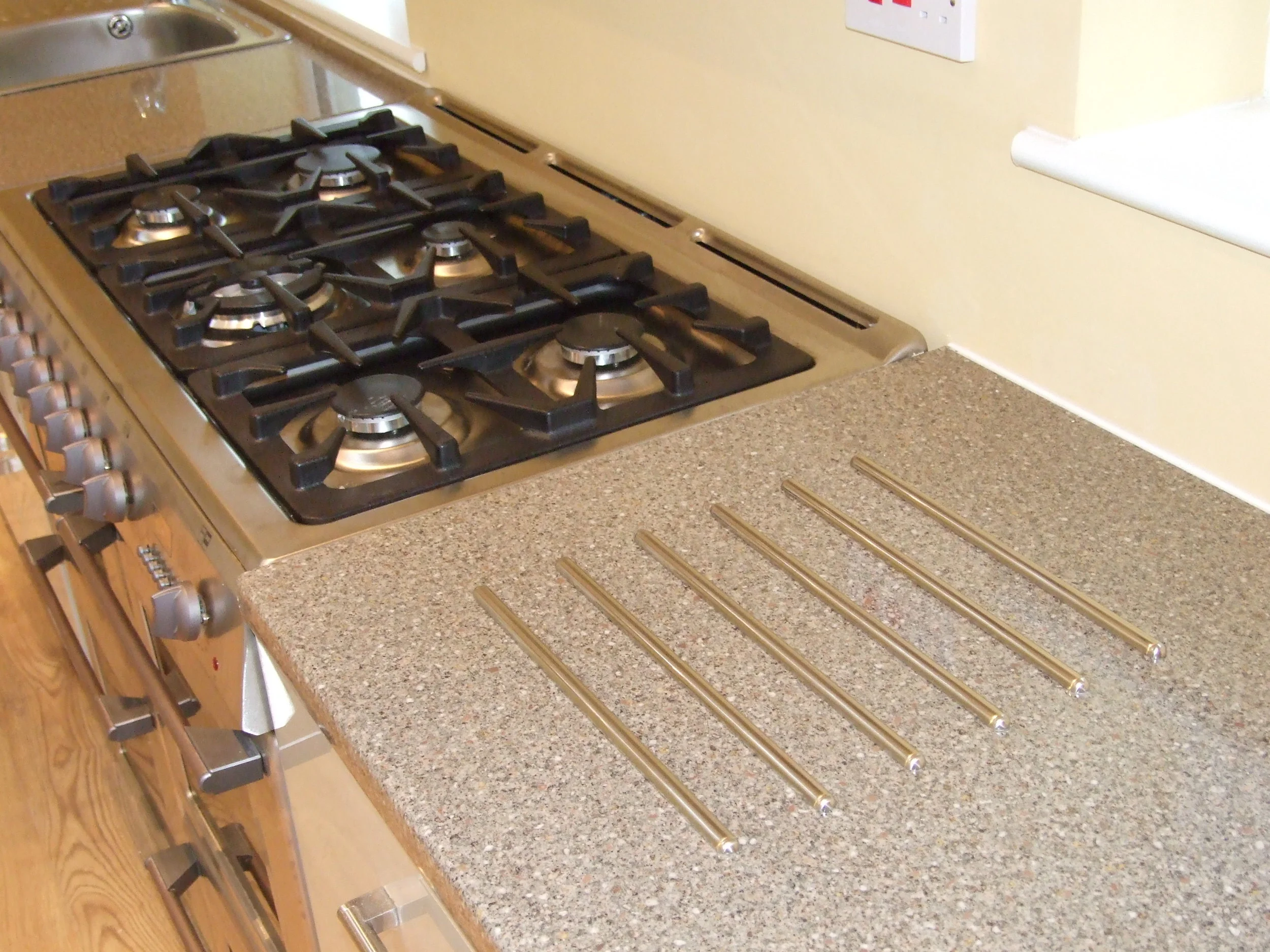 Kitchen worktop detail.