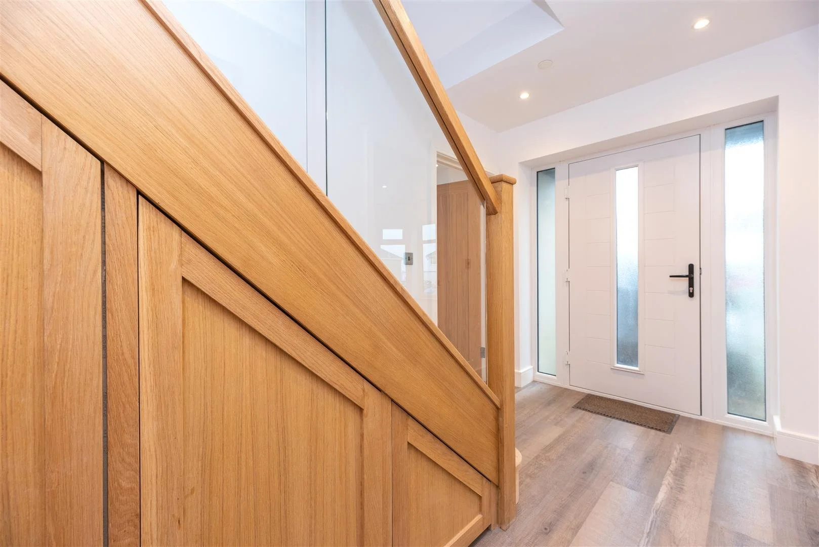 Front entrance and hallway in new build property