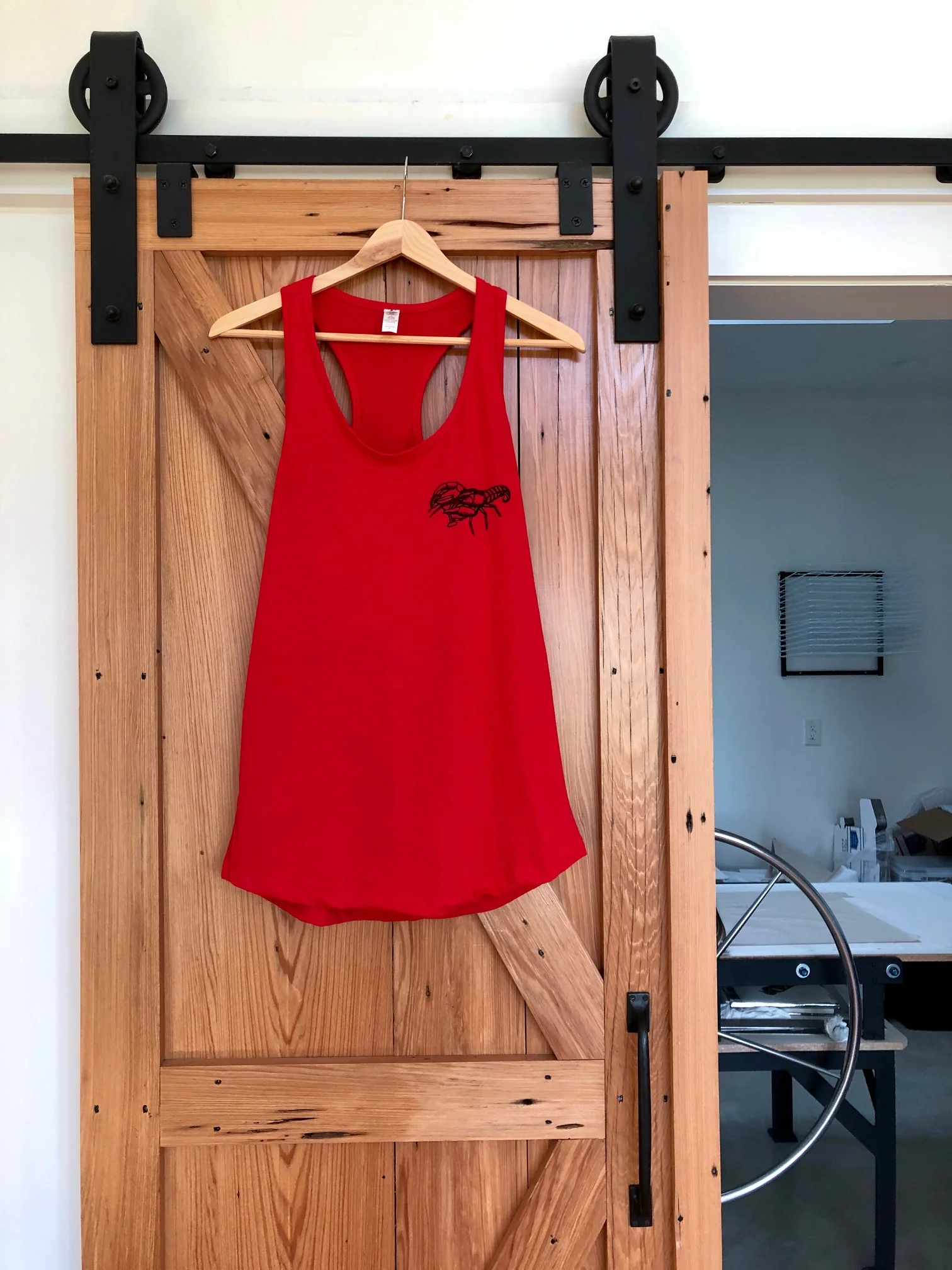 Crawfish block printed tank