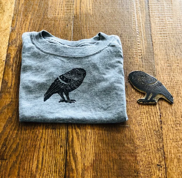 block printed "Night Owl" toddler soft tee