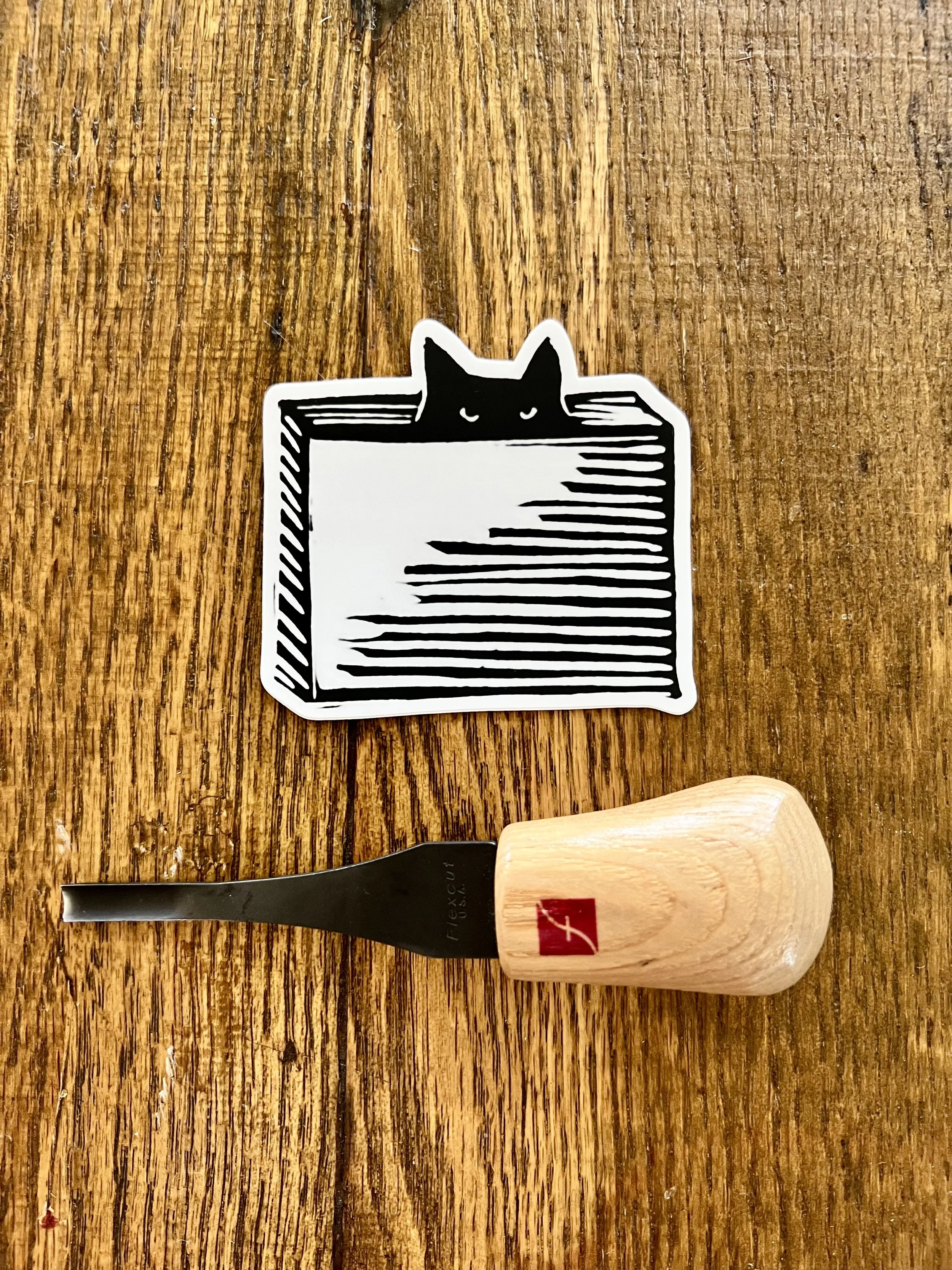 Cat in a box sticker