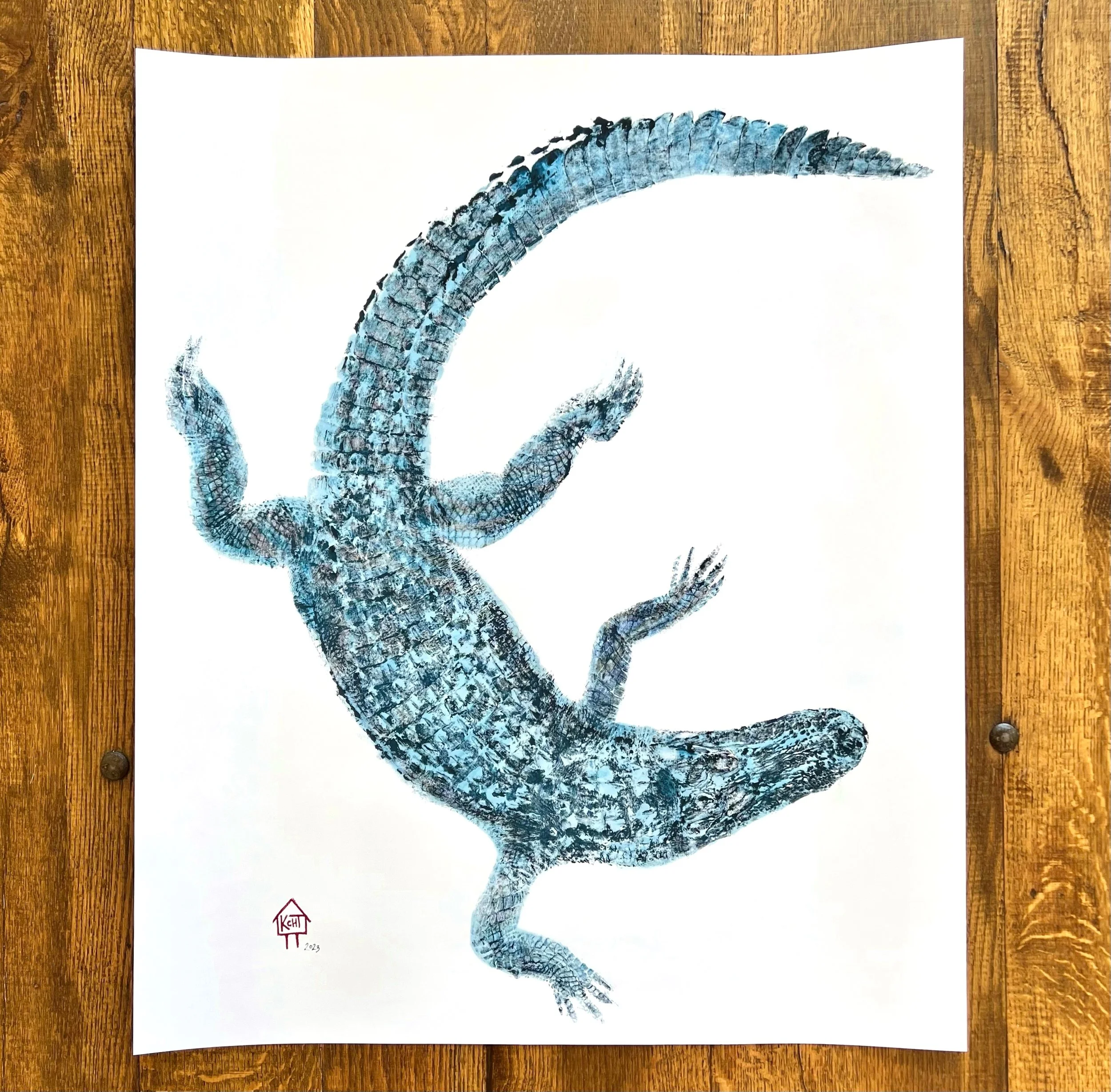 Louisiana Alligator Gyotaku Giclee PREORDER
