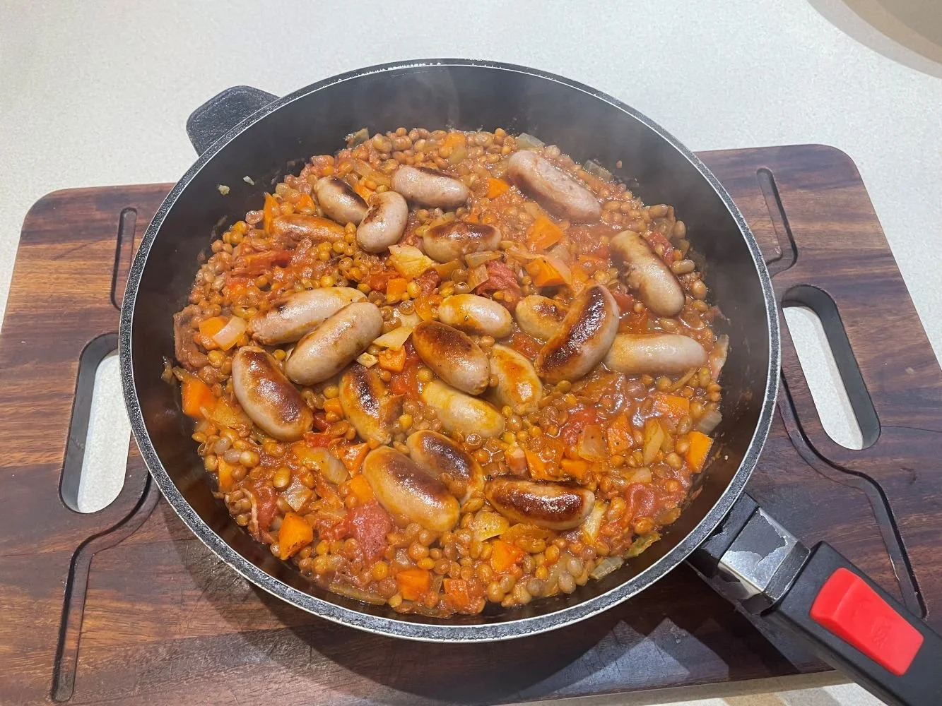 Sausages &amp; Lentils