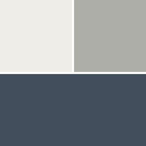 White, Light Gray Metal &amp; Navy Blue