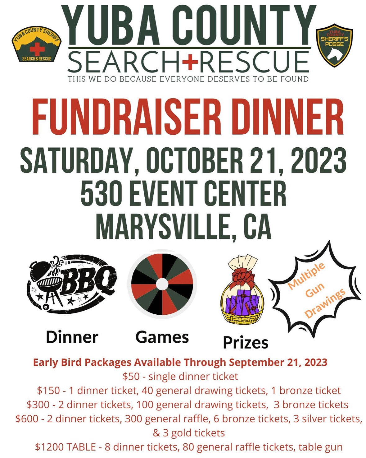 Yuba county SAR fundraiser dinner
