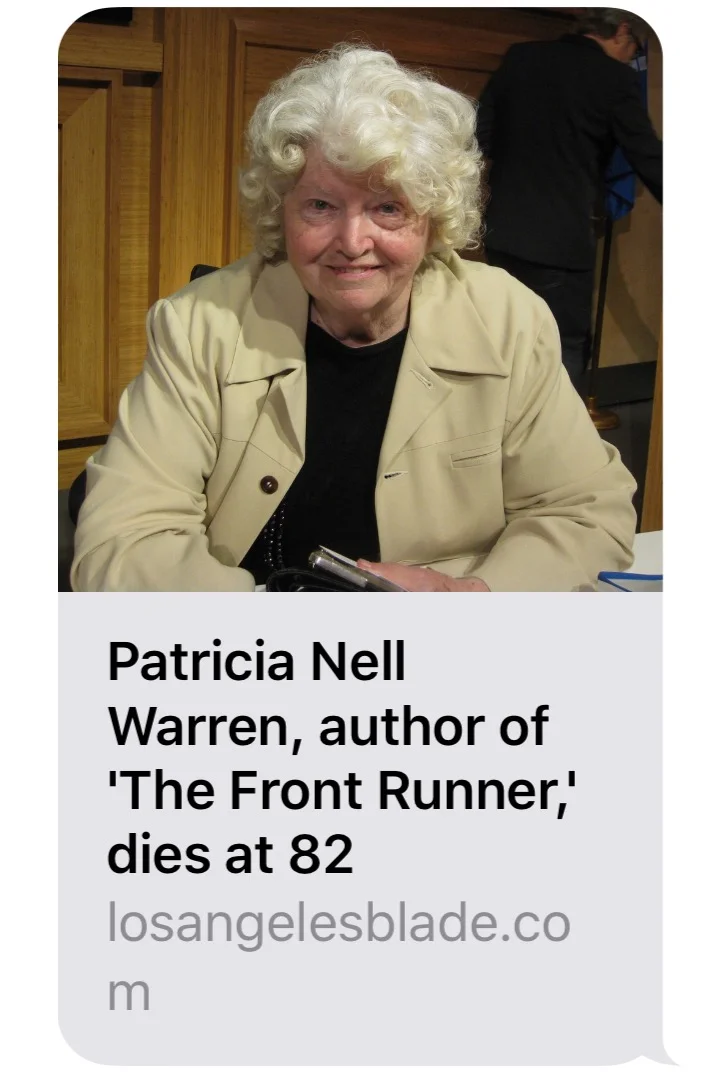 Steven Reigns quoted about Patricia Nell Warren