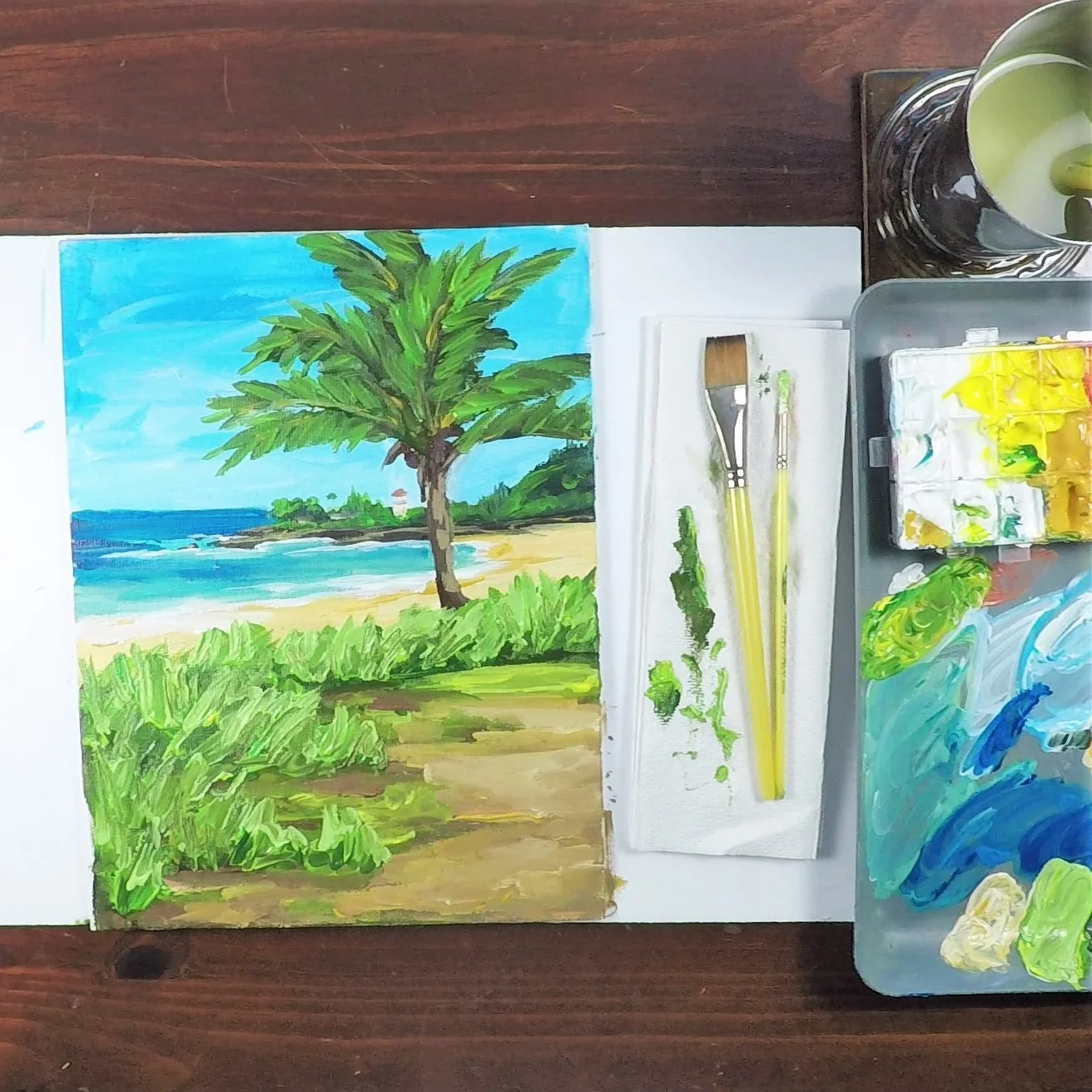 Waimea Bay in Acrylic