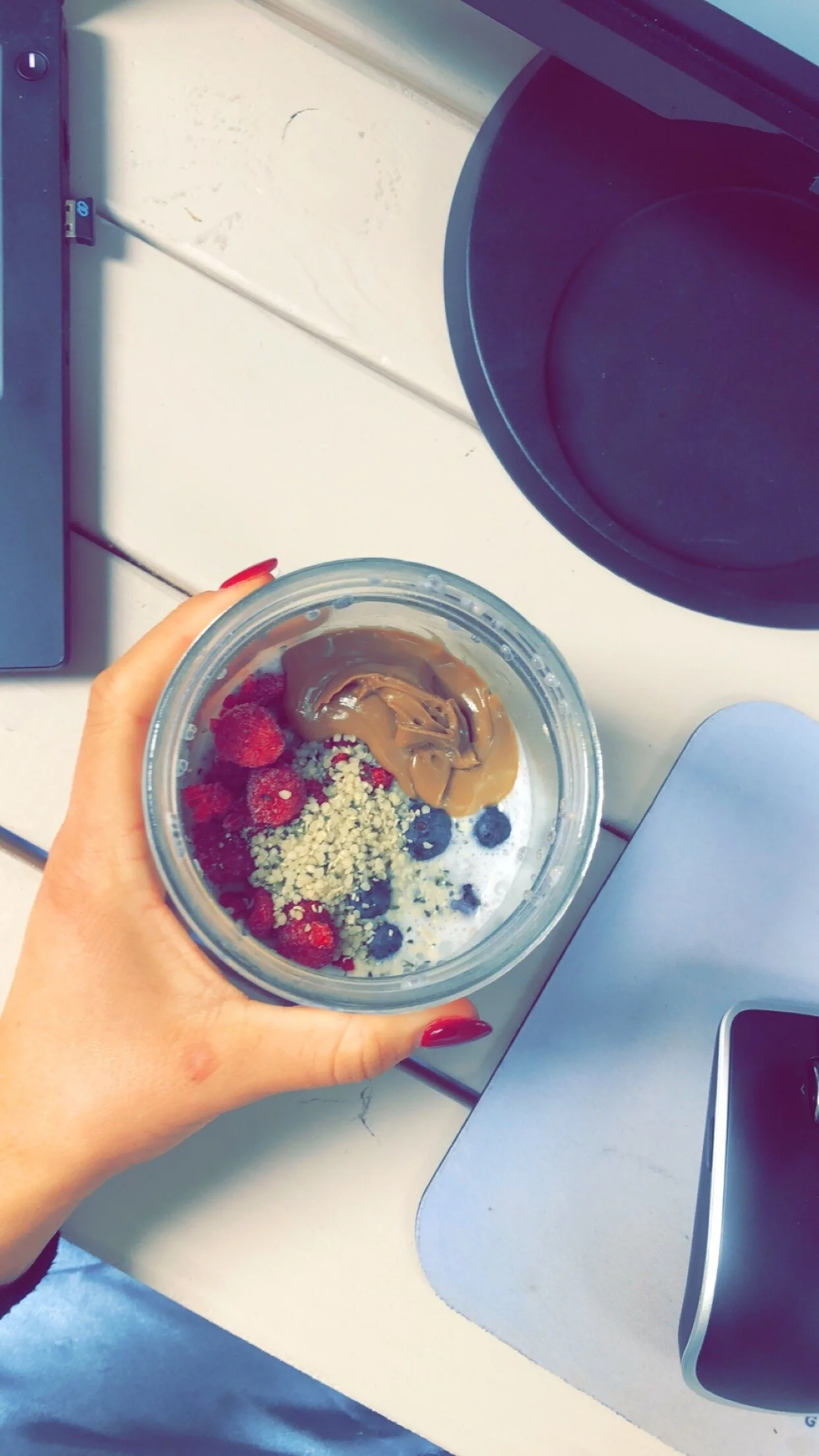 My go-to low carb breakfast:                                                                                                                     Chia Seed Pudding