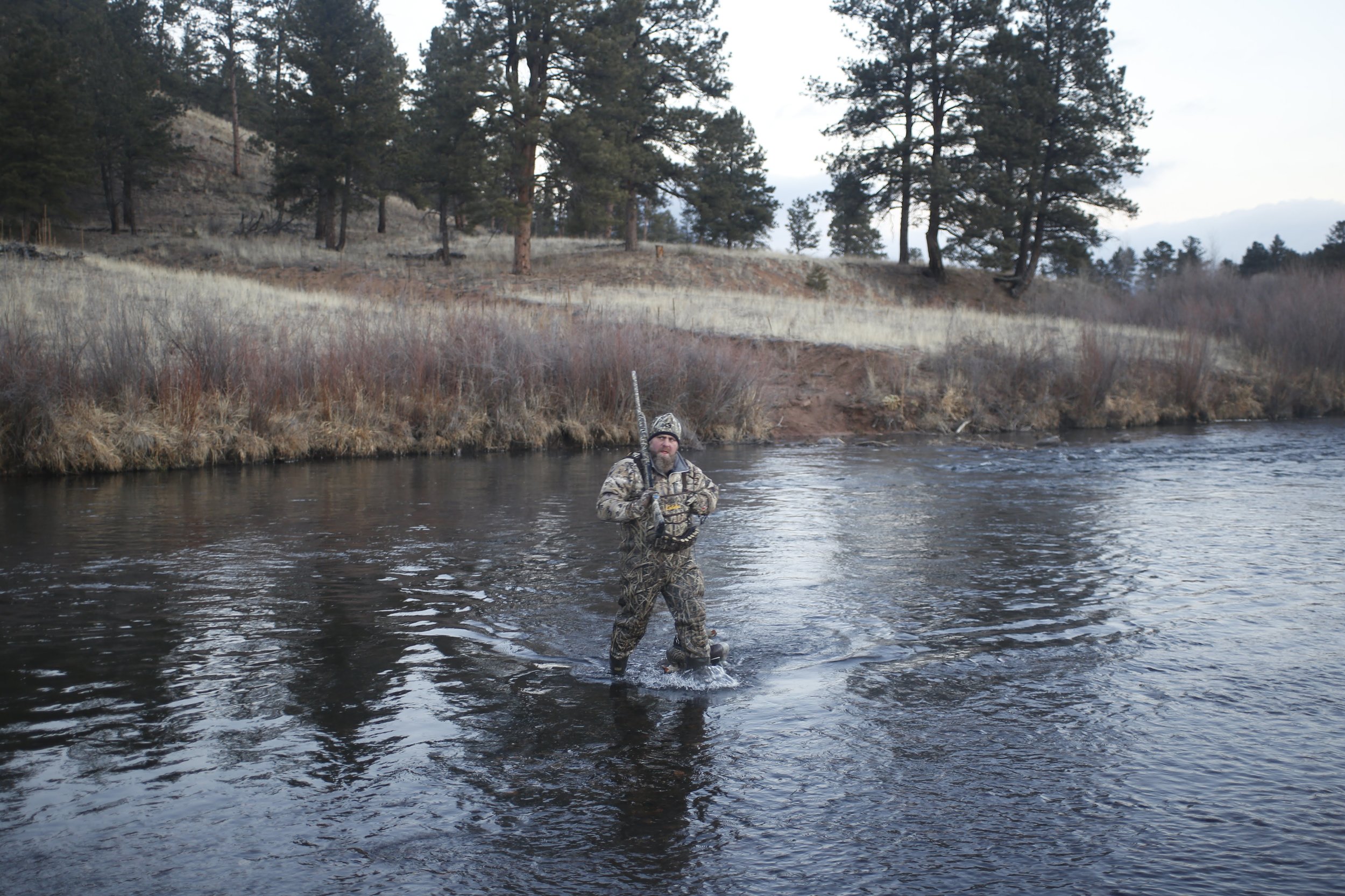 Picking up decoys after a long cold morning on the river.