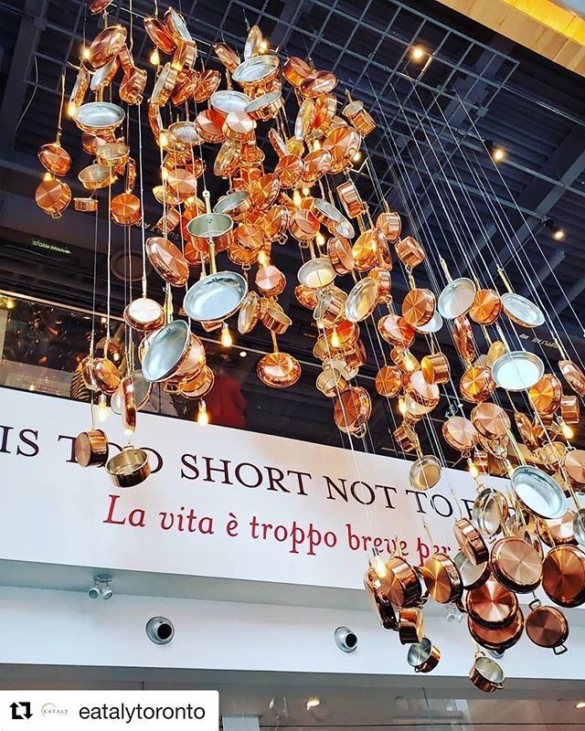 Many thanks to @eatalytoronto and @pentoleagnelliofficial for this amazing opportunity. So proud to see our design up in the store!!
・・・
Fun Fact: If you stand at just the right angle at our entrance, you can see the shape of Italy in our copper chan