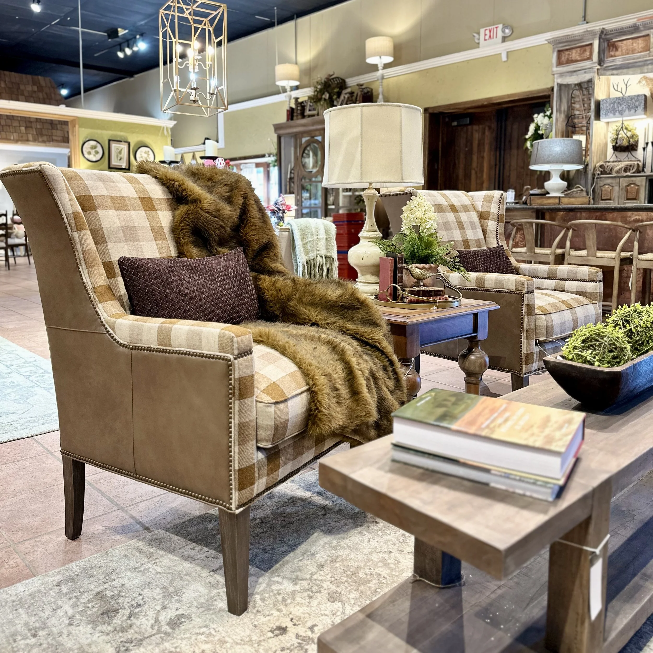 custom leather and plaid chairs.jpeg