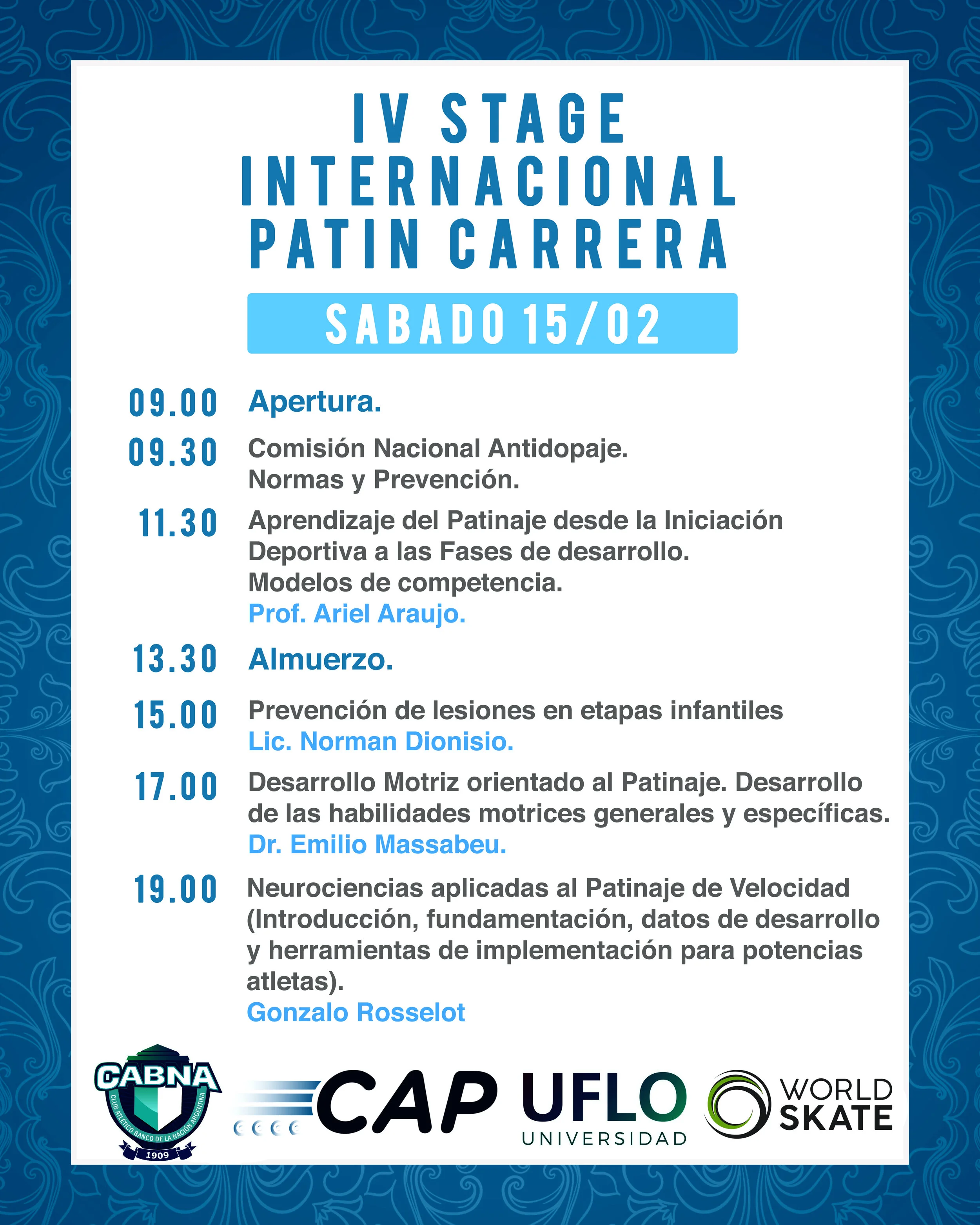 Programación Stage Carreras 2020