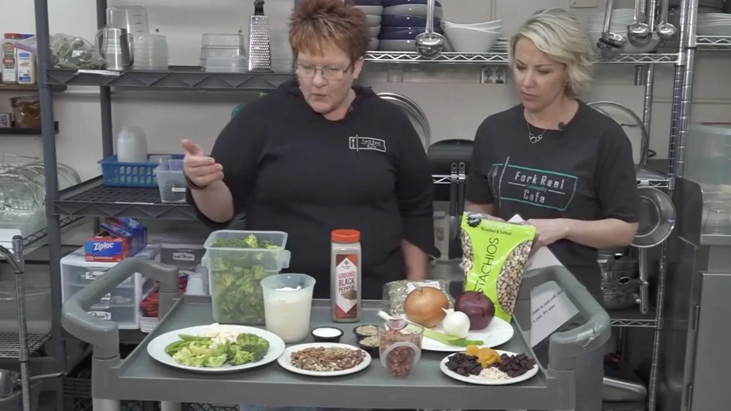 Broccoli Salad with Fork Real Community Café