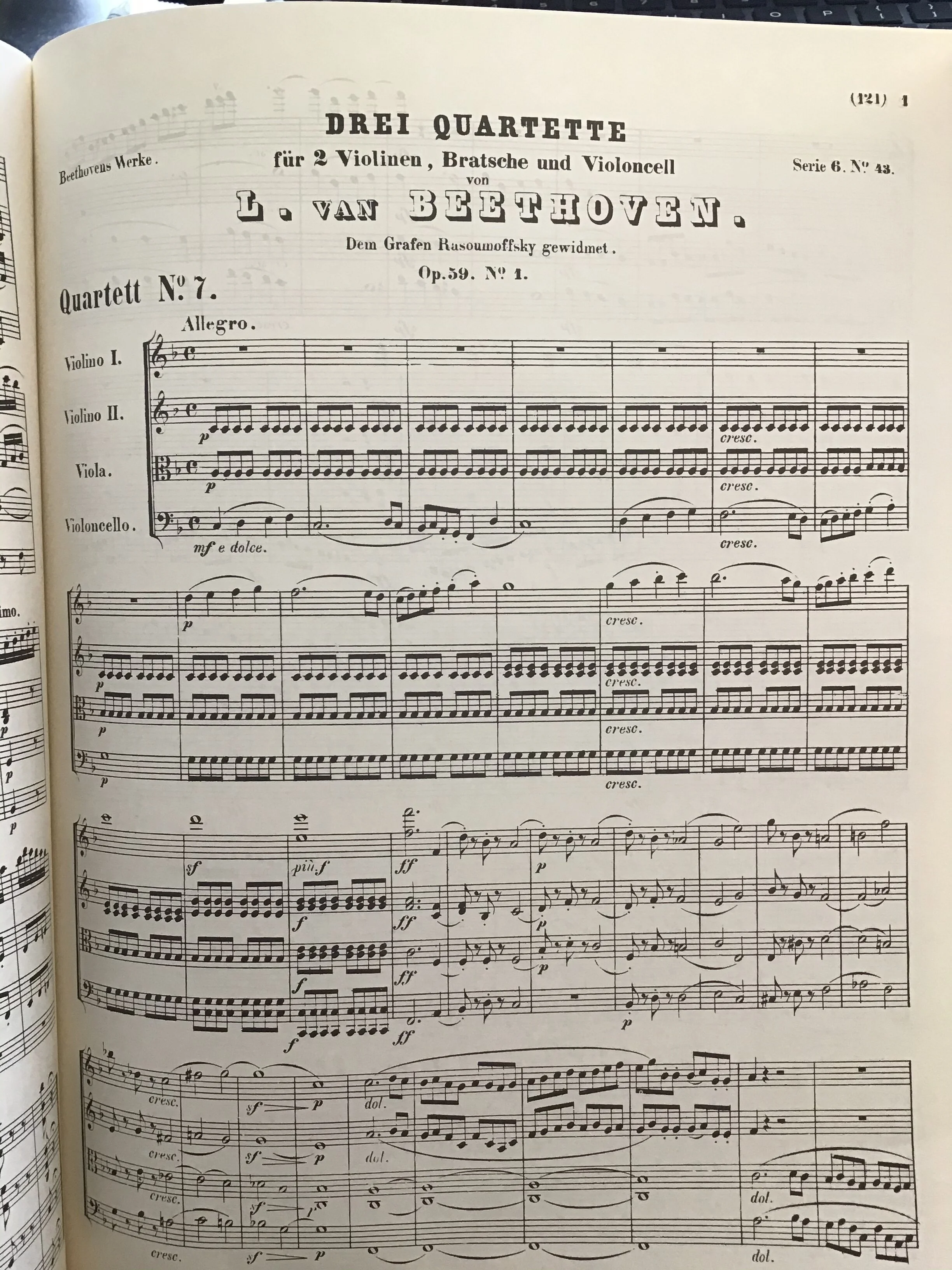 The Beethoven String Quartet Project: Op. 59, no. 1