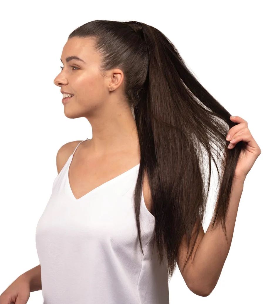 20” Ponytail - Darkest Brown
