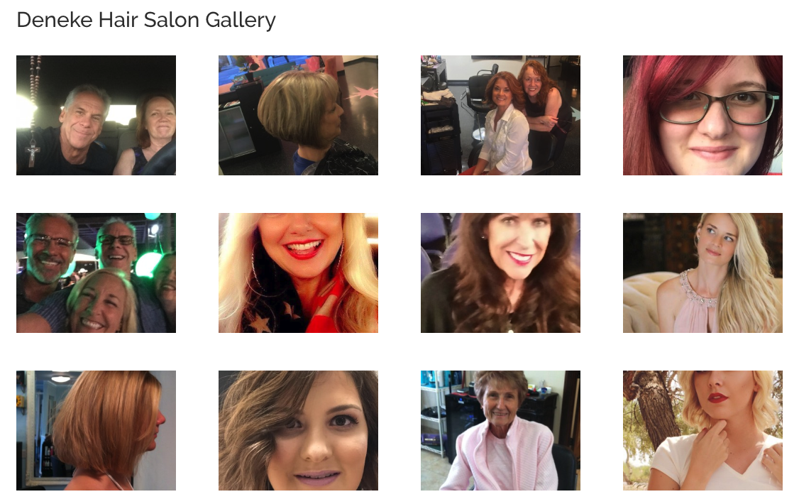 Deneke Salon in Phoenix, AZ shows off their client results giving a taste of their skills to potential clients.