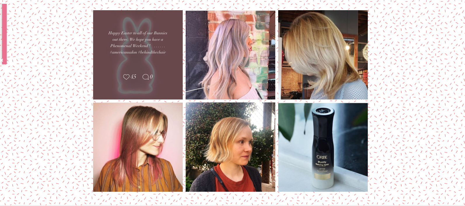 The Powder Room LA shows client results through their Instagram feed which is linked to their website.