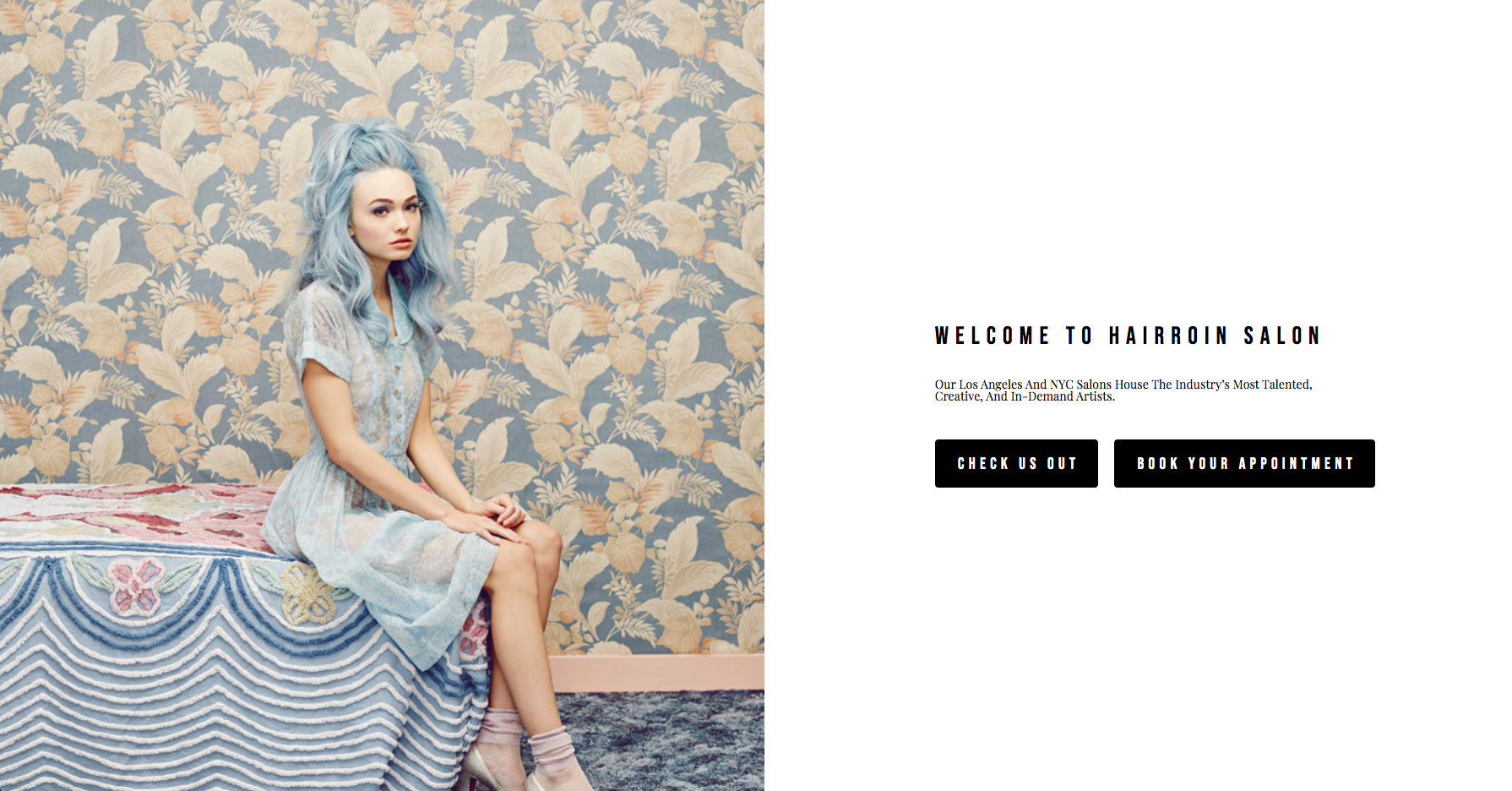 With a fun name and concept, this salon takes you on a visually pleasing journey on their website.