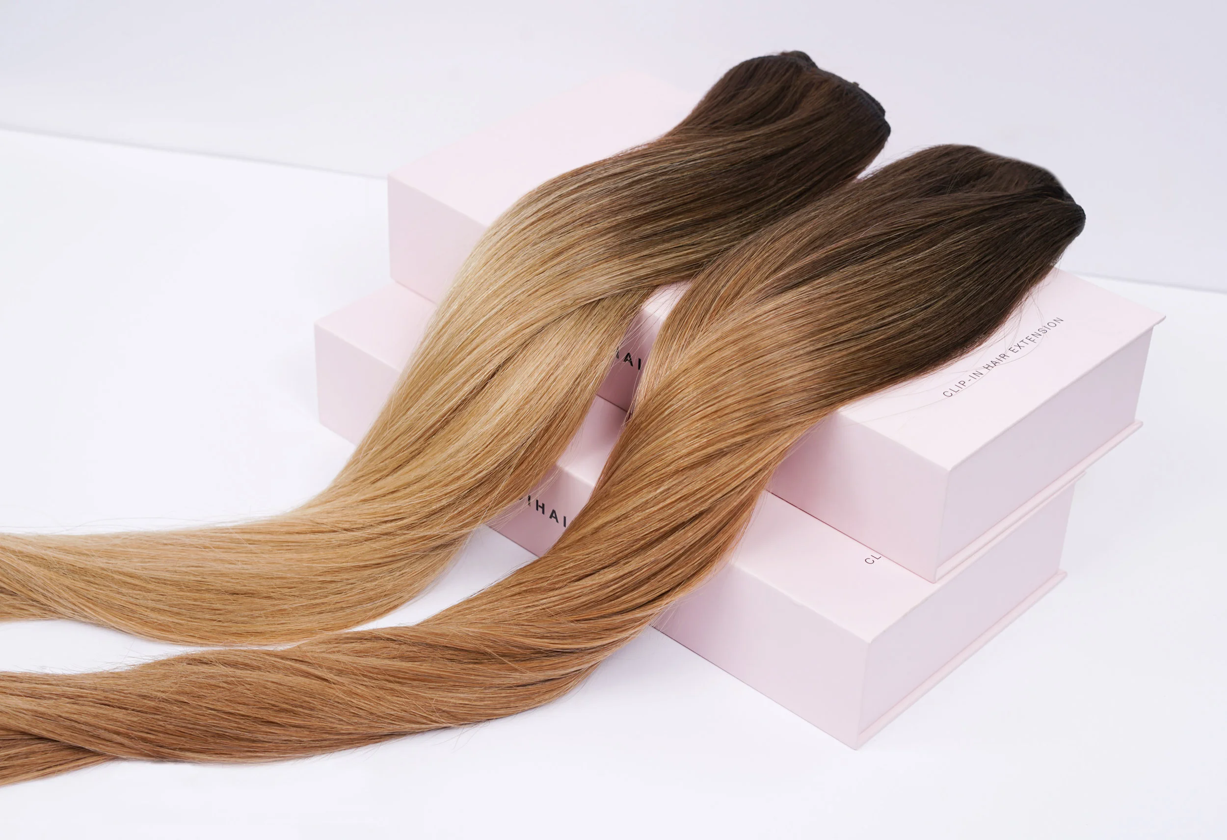 Joi Hair Clip-Ins in beautiful balayage colors.