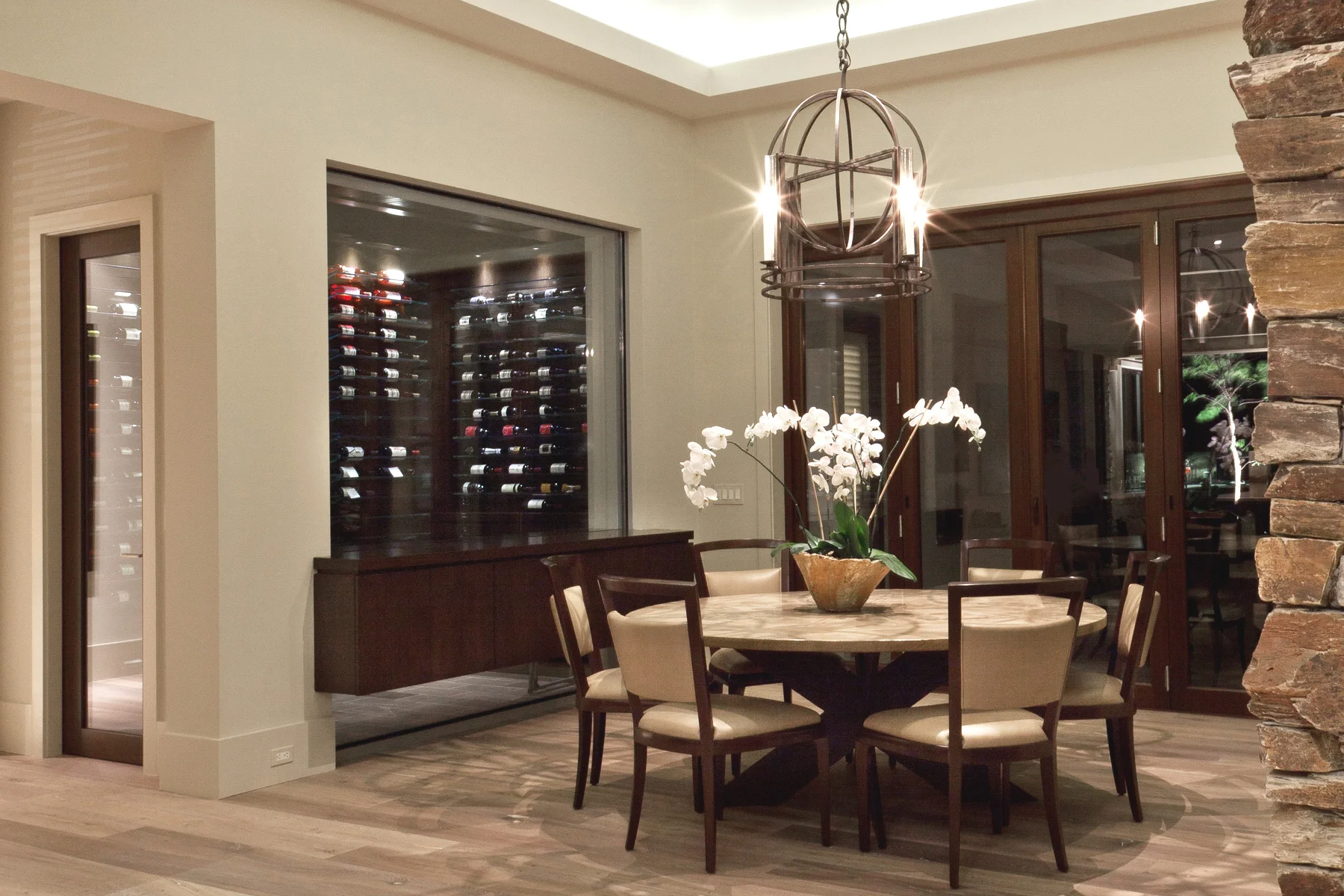 Modern Luxe Dining Room & Wine Room