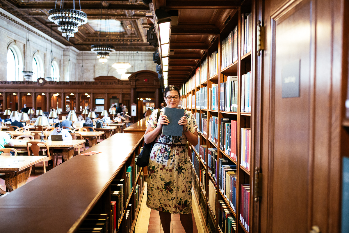 Smelling beautiful old books in the Rose Main Reading Room <3 Photo by Andy Nichols