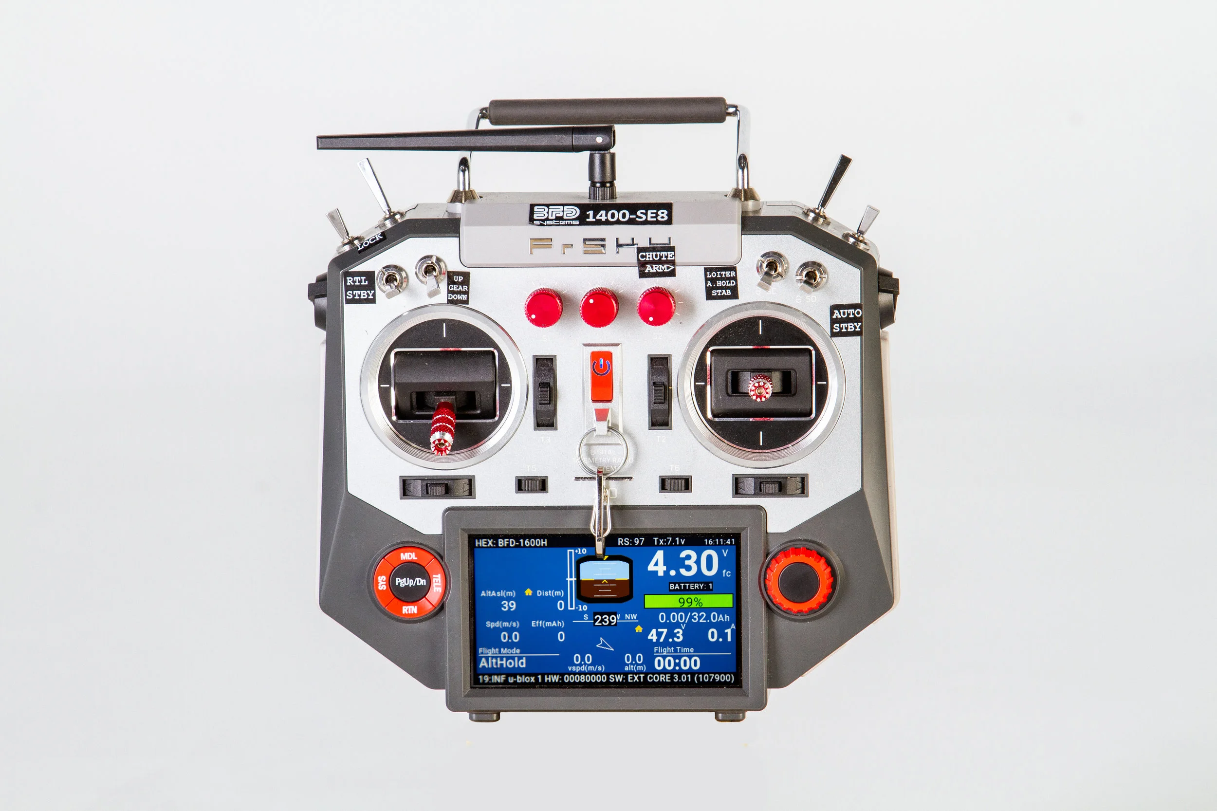 Horus X10s with Telemetry Script. 900mhz available for BVLOS range.