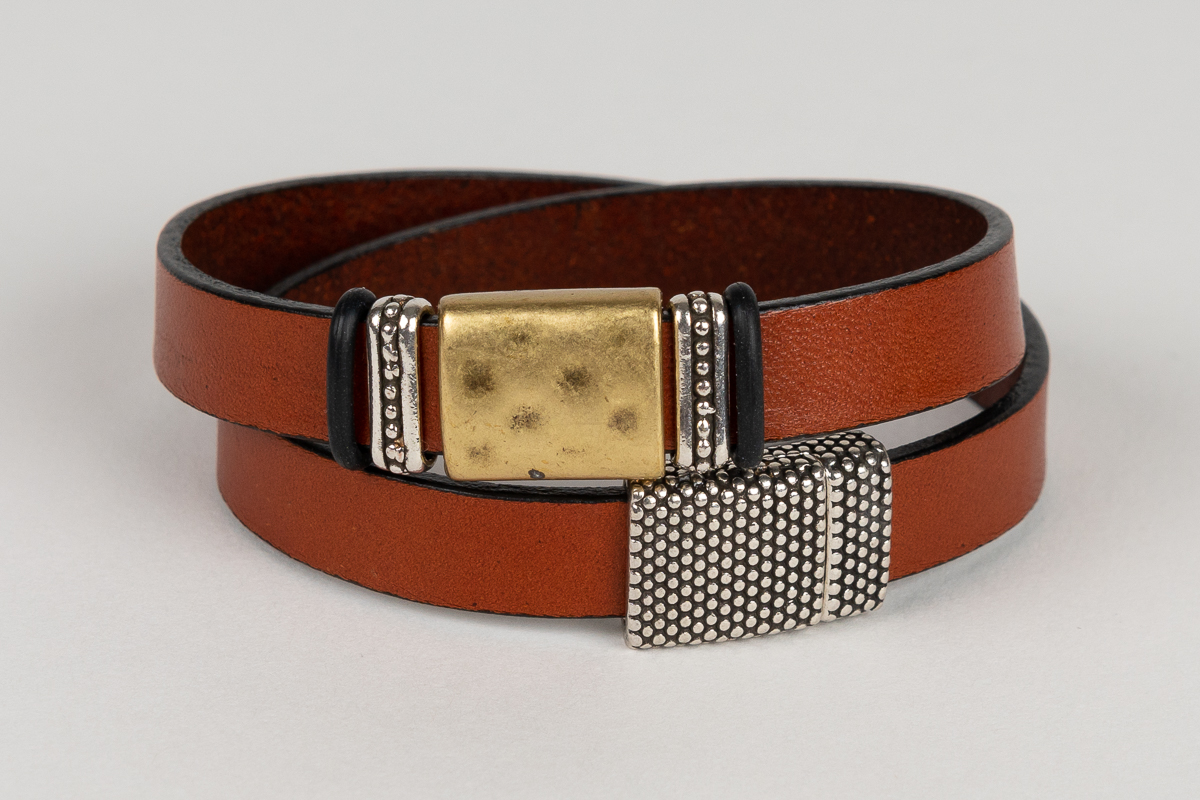 Double Wrap, Hammered Brass - Unisex