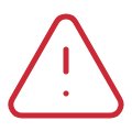 Red warning triangle with an exclamation mark inside.