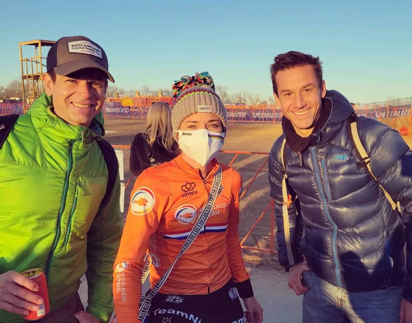 No big deal...just hanging out with the greatest women's cyclist of all time and  re-crowned CX Worlds Champ, Marianne Vos. Such an amazing athlete and gracious winner to put up with those of us hanging around the course long after the races. #cxworl