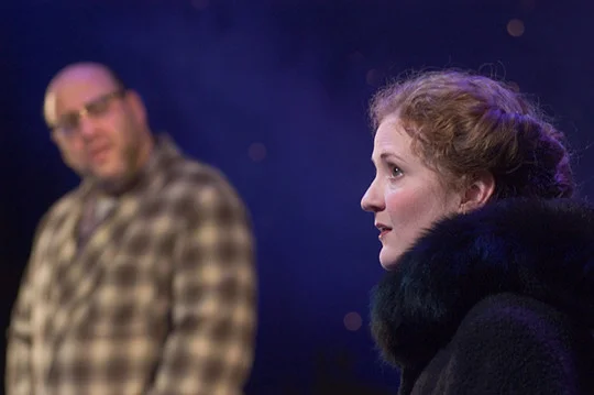 Wendy Stetson and Larry Nathanson in “Story of Hope” from ALMOST, MAINE by John Cariani, directed by Gabe Barre at Portland Stage Company, 2004. Photo courtesy Darren Setlow.