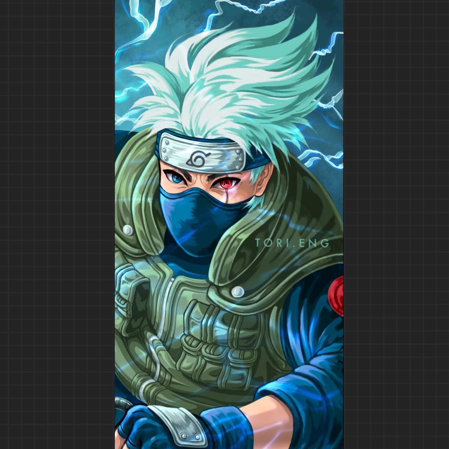 Swipe for some closeups and a full version! Finished up Kakashi and I&rsquo;m really happy with the way the lighting and colors turned out ☺️ This will eventually be made into a bookmark! (Thank you @allyshortstuff !!) Can&rsquo;t wait to show you gu
