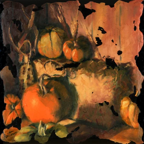 Pumpkins & Squash with Straw Bale