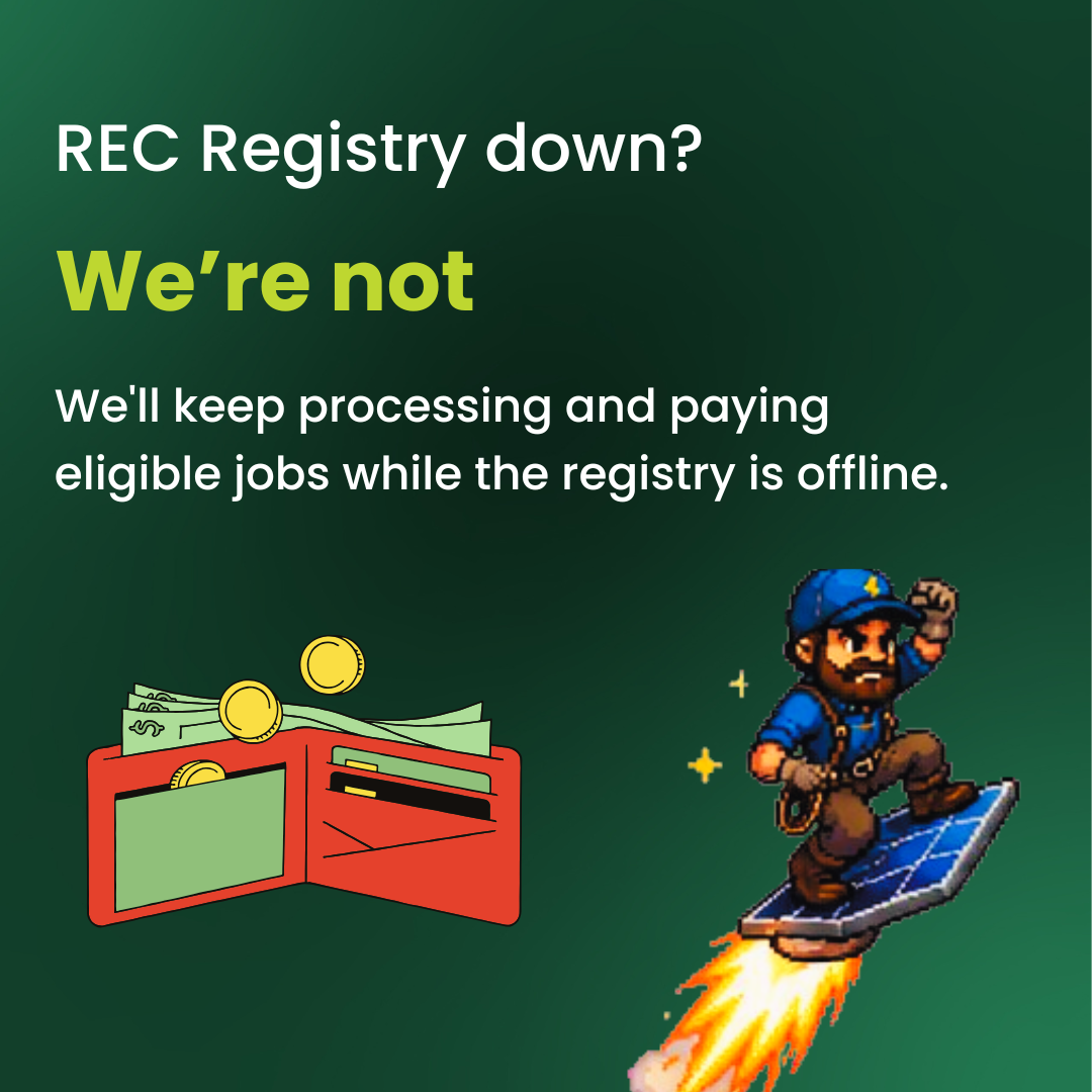 REC Registry Is Down, We're still paying on time.