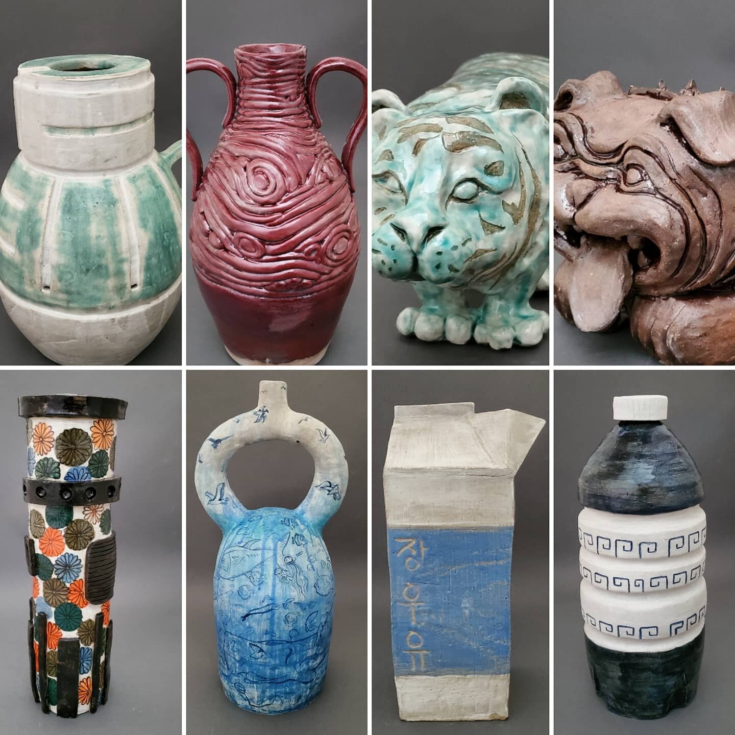 More snippets of student work from this 2021 spring semester at UGA

My students' second assignment was to make an 18 inch coil pot with both historical and contemporary references.  I am so impressed and proud and am continually reminded how much I 