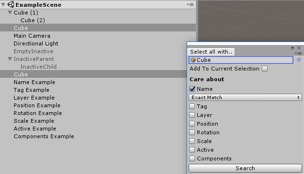 Search and Selection tool