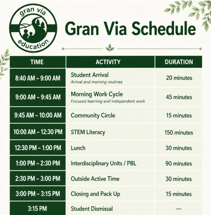 Gran Via Bell Schedule