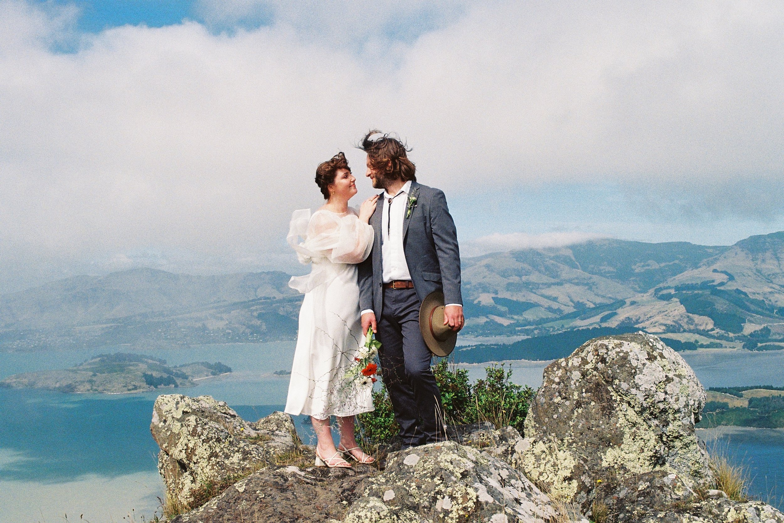 Film wedding photography | Elopement captured on film | Lyttelton Harbour 