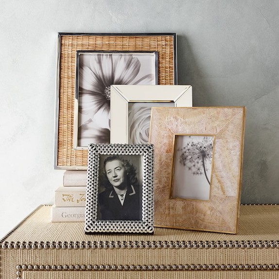Silver and Woven Photo Frames