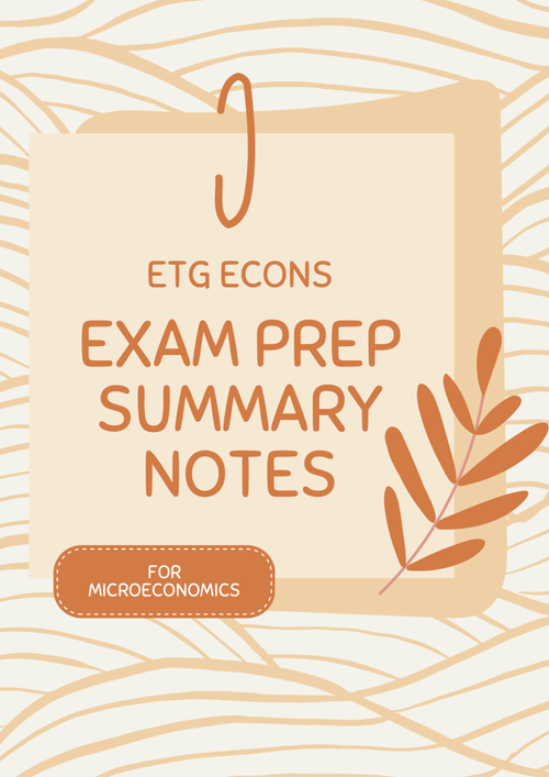 Microeconomics Exam Prep Summary